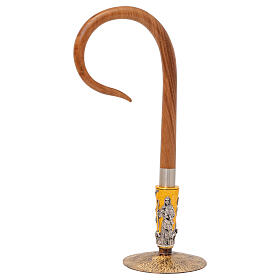 Pastoral Staff Good Shepherd Rosewood Metal Rods Two-Tone Finish