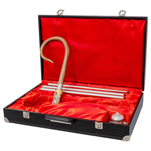 Pastoral Staff Good Shepherd Rosewood Metal Rods Two-Tone Finish 2