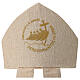 Mitre blanche et or broderie dorée croix ancre Jubilé 2025 s2