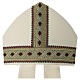 Ivory pure wool mitre with golden trim s2