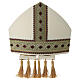Ivory pure wool mitre with golden trim s5
