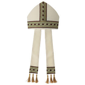 Mitre couleur ivoire pure laine avec galon doré