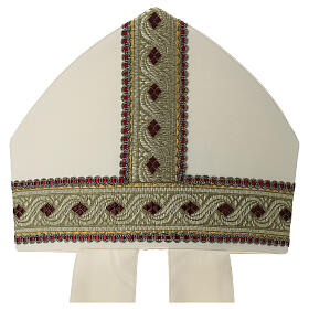 Mitre couleur ivoire pure laine avec galon doré