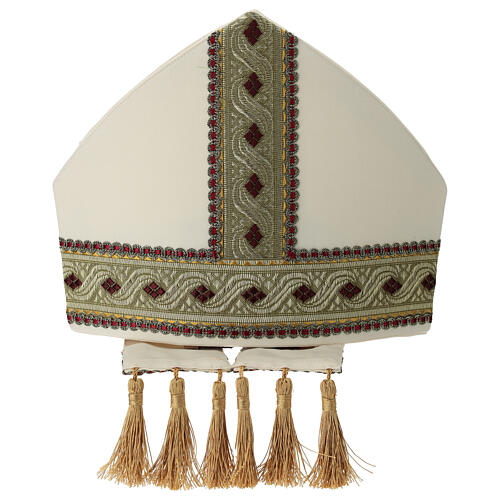 Mitre couleur ivoire pure laine avec galon doré 5