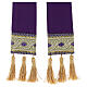 Mitre violette en pure laine avec passementerie dorée s4