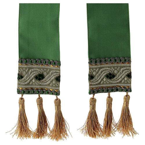 Mitre Hat Pure Green Wool with Golden Trim 4