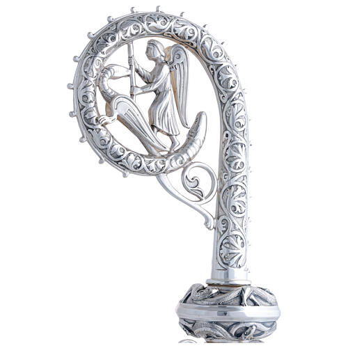 Molina crosier in silver-plated brass with lapis lazuli, St. George against the dragon 5