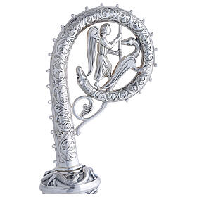 Bishop Staff Silver-plated Brass and Lapis Lazuli St. George Against the Dragon Molina