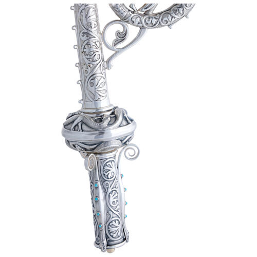 Bishop Staff Silver-plated Brass and Lapis Lazuli St. George Against the Dragon Molina 3