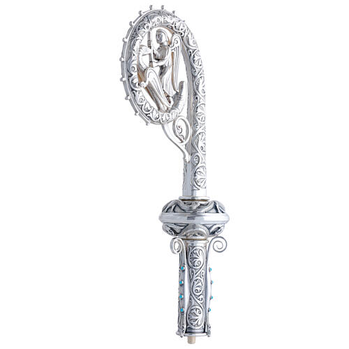 Bishop Staff Silver-plated Brass and Lapis Lazuli St. George Against the Dragon Molina 9