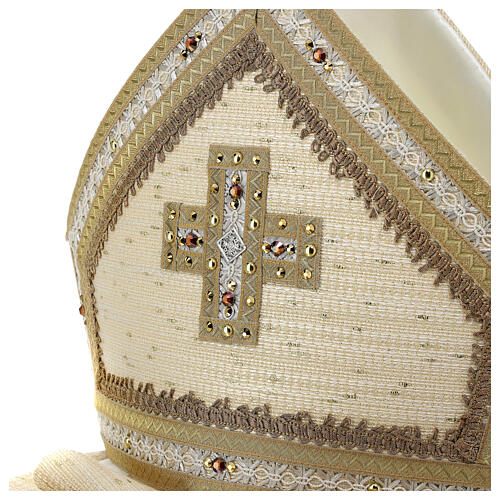 Mitre in wool and lurex with gold embroidery by Gamma 2