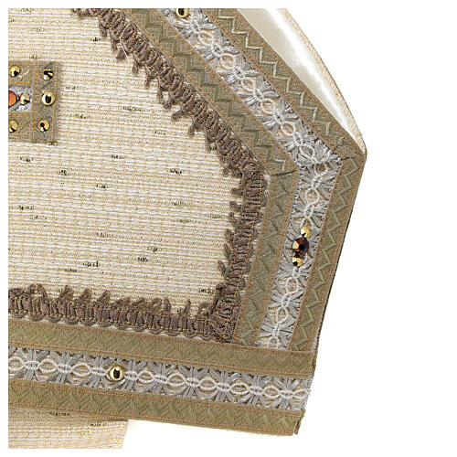Mitra tejido lana y lurex bordados oro Gamma 6