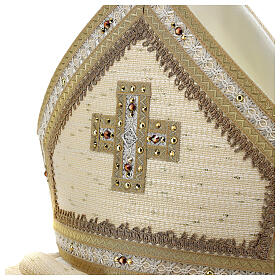 Mitria tessuto lana e lurex ricami oro Gamma