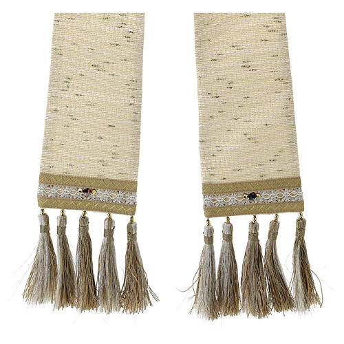 Mitria tessuto lana e lurex ricami oro Gamma 8