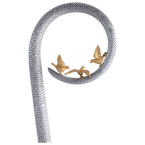 Faith Hope and Charity crosier, hand-hammered lost-wax casting 2