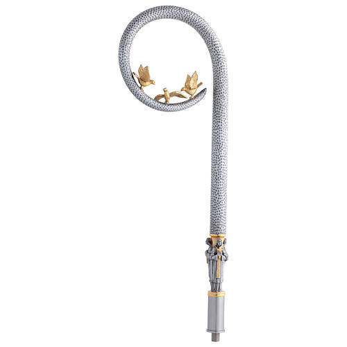 Faith Hope and Charity crosier, hand-hammered lost-wax casting 4