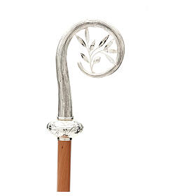 Silver crosier with olive leaves by Molina