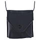 Estuche cuero negro cruz perforada interior raso 8x8 cm s1