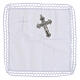 Estuche cuero negro cruz perforada interior raso 8x8 cm s3