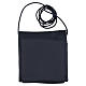 Estuche cuero negro cruz perforada interior raso 8x8 cm s6