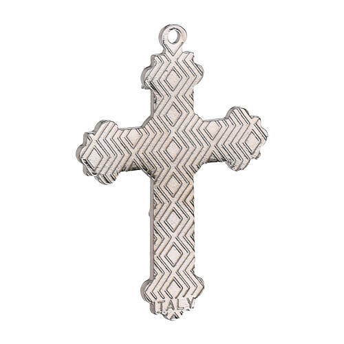 Portateca pelle nero croce traforata interno raso 8x8 cm 5