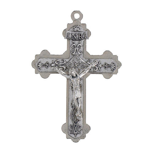 Estuche de cuero verdadero con cruz y corporal de lino blanco 8x10x3 cm 4
