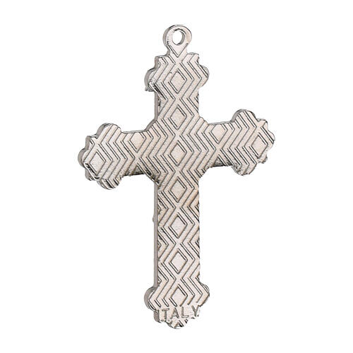 Estuche de cuero verdadero con cruz y corporal de lino blanco 8x10x3 cm 5