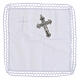 Portateca in vera pelle croce e corporale lino bianco 8x10x3 cm s3