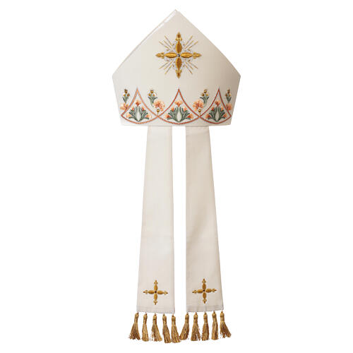 Mitra de lã bordada cruz dourada forro interno Gamma 1