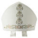 Ivory episcopal mitre with floral embroidery s2
