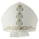 Ivory Catholic Mitre with Floral Embroidery s6