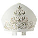 Ivory mitre with floral golden embroidery s2