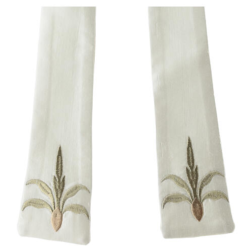 Ivory mitre with gold embroidery, fringe, wheat ears and scrolls 3
