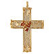 Croce pettorale 12x8 cm grappolo ottone placcato oro 18kt cristalli rossi Pical Arte Creazioni s1