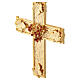 Croce pettorale 12x8 cm grappolo ottone placcato oro 18kt cristalli rossi Pical Arte Creazioni s3