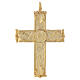 Croce pettorale JHS 12x8 cm ottone placcato oro 18kt Pical Arte s1