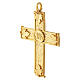 Croce pettorale JHS 12x8 cm ottone placcato oro 18kt Pical Arte s4