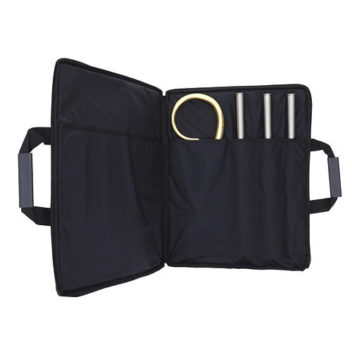 Báculo pastoral litúrgico con nudo decorado y piedras hoja oro 200 cm 8