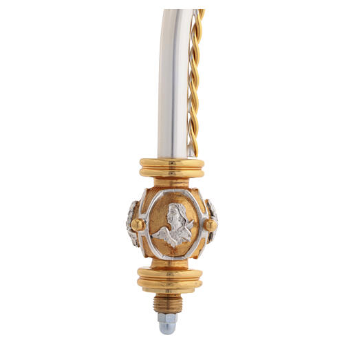 Pastorale con asta in ottone dorato 6