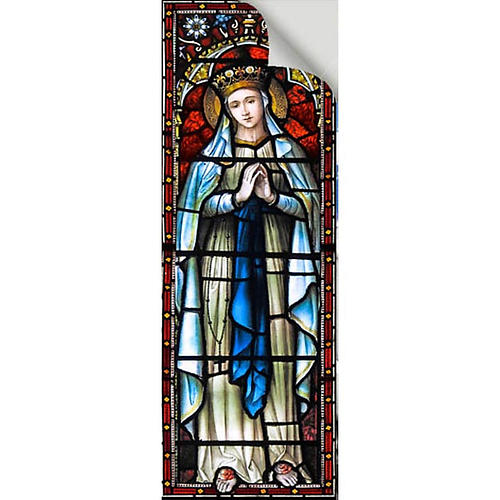 Pegatinas para vidrios Virgen coronada 10,5 x 30cm. 2