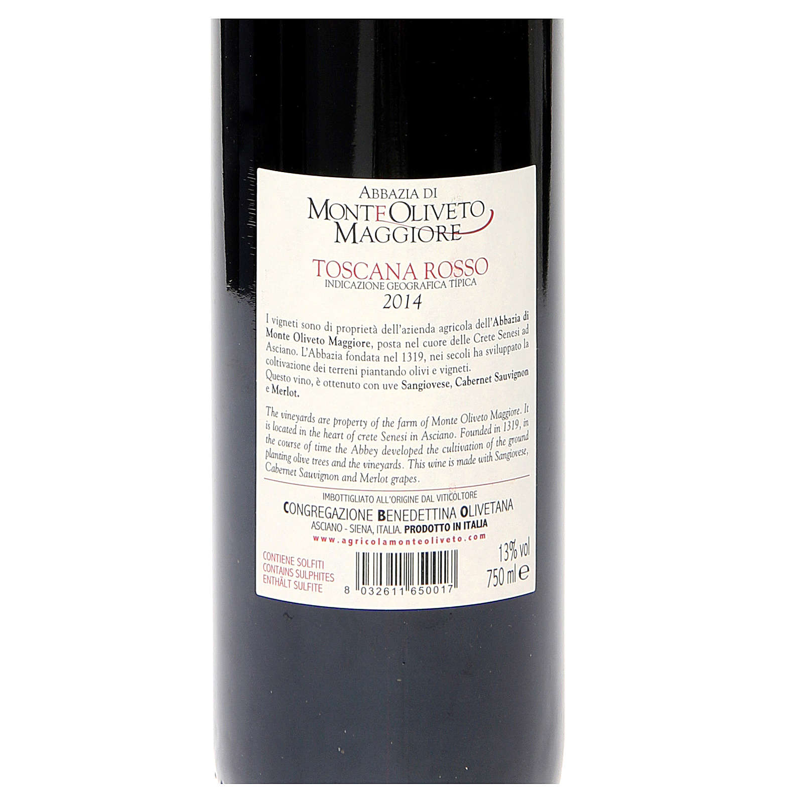 Tuscan red wine 2014, Abbazia Monte Olivieto 750 ml online sales on