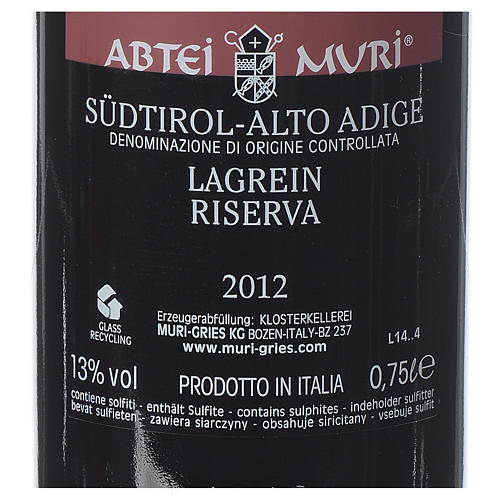 Vino Lagrein Riserva DOC 2012 Abbazia Muri Gries 750 ml 2