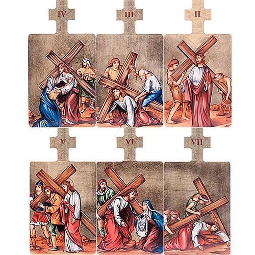 Quadri Stazioni Via Crucis 15 pezzi legno 4