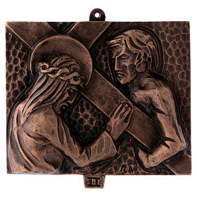 Tableaux Via Crucis, 15 pièces, bronze martelé