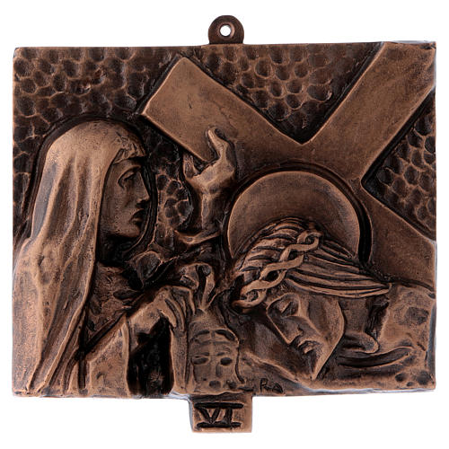 Tableaux Via Crucis, 15 pièces, bronze martelé 6