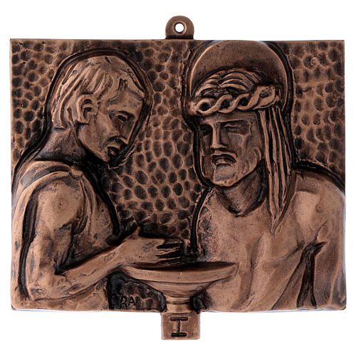 Way of the Cross in hammered bronze, 15 stations 1