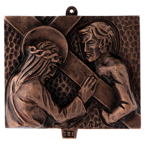 Way of the Cross in hammered bronze, 15 stations 2