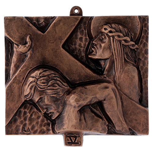 Way of the Cross in hammered bronze, 15 stations 5