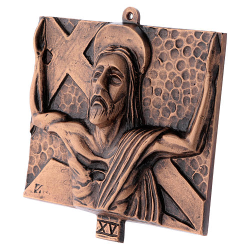 Way of the Cross in hammered bronze, 15 stations 16