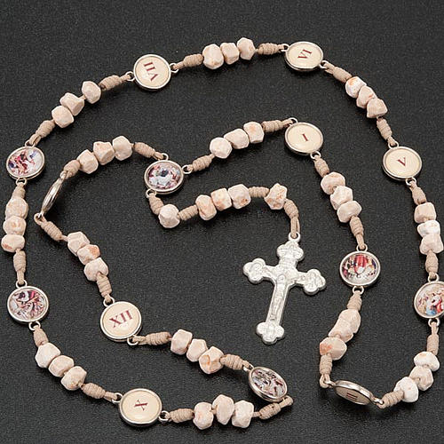 Chaplet Way of the Cross Medjugorje white stone 3